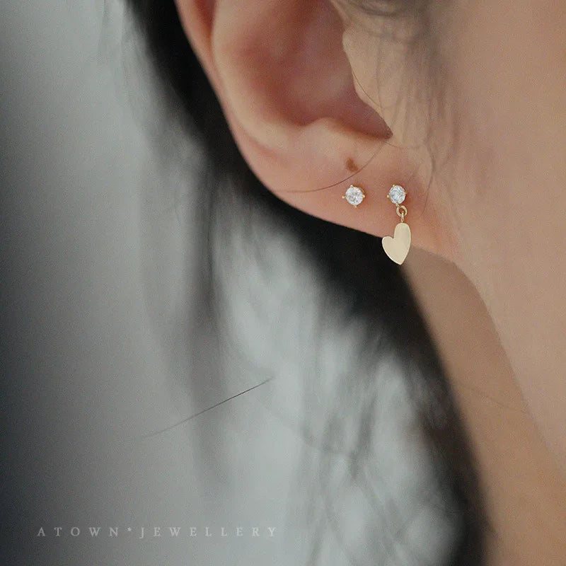 Korean Cute Ear Piercing Water Drop Earrings for Women Crystal Short Tassel Hypoallergenic Female Earrings Party Jewelry Brincos.