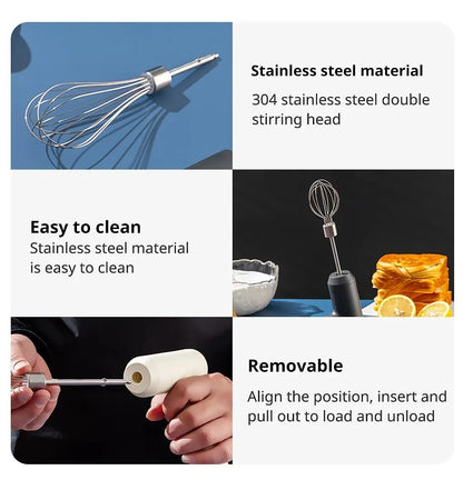 1 PCS Wireless Electric Food Mixer Portable 3 Speeds Egg Beater Baking Dough Cake Cream Mixer Kitchen Tools.