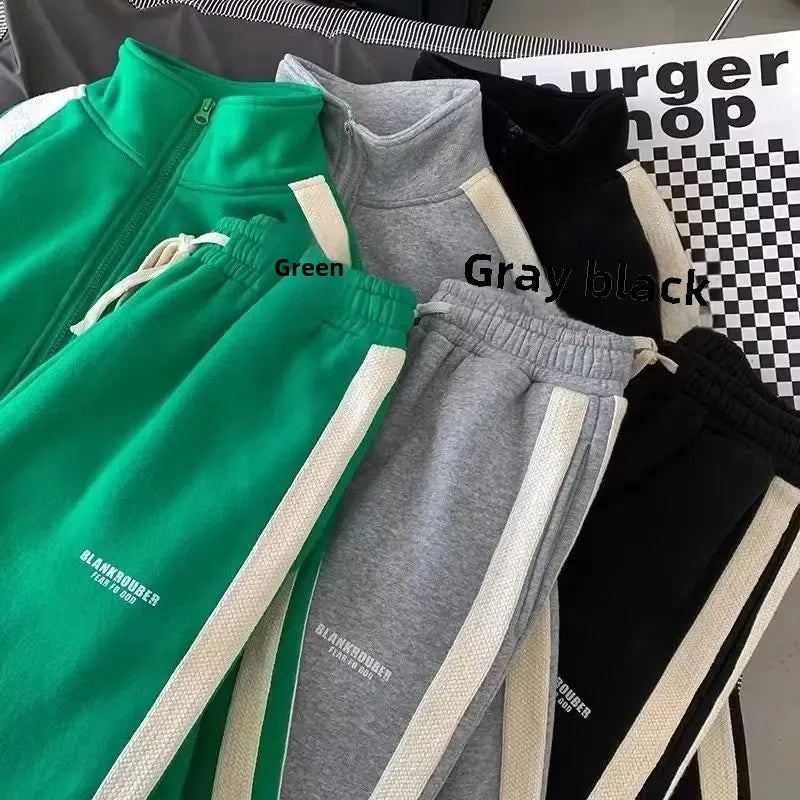 Autumn Sweatshirt Suit High-End Feel Trendy Casual Sports Men's Wear Full Set Matching Trendy Male Outfit.