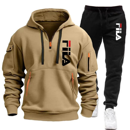 Autumn and winter men's sportswear sets, trendy brand clothing sweatshirt sets, and casual design oversized long-sleeved sweatsh.