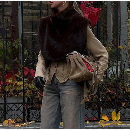 Schwarz Luxus Faux Pelzmantel Frauen Mode Oansatz Langarm Flauschigen Lose Jacke 2025, Winter Dame Verdicken Warme Straße Outwear