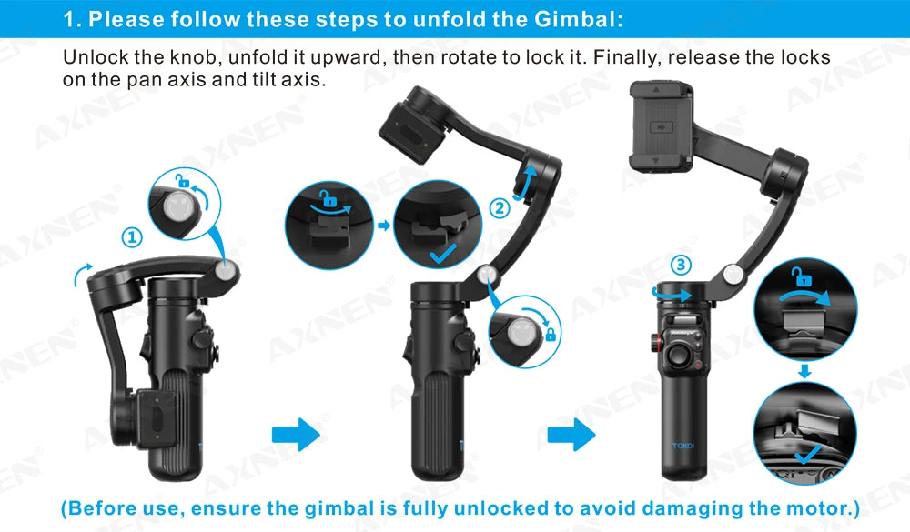 Handheld 3-Axis Gimbal Phone Holder Anti Shake Video Record with Selfie Tripod Stabilizer for Xiaomi iPhone Cellphone Smartphone