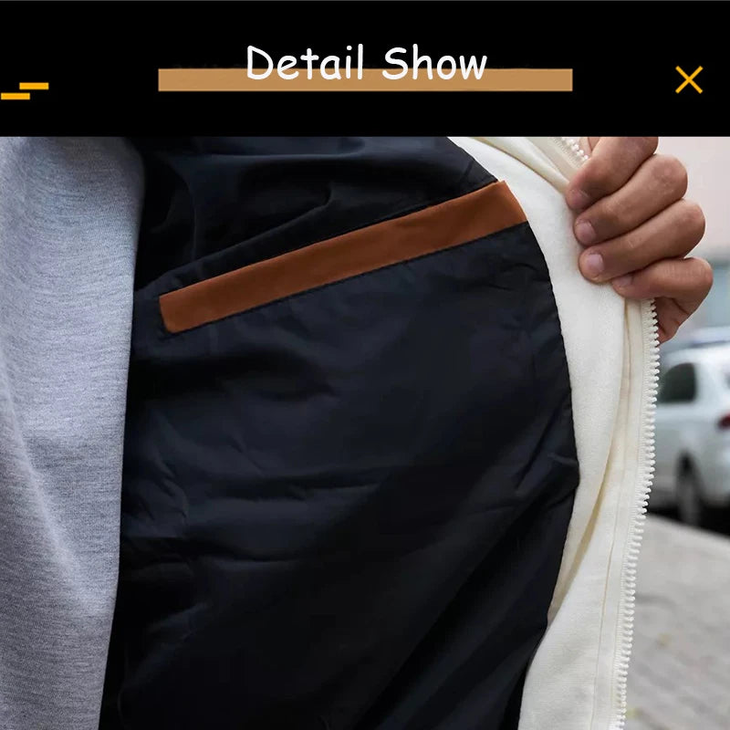 2025 New Winter Men Outdoor Windbreak Warm Travel Jacket Men Autumn Hooded Casual Fashion Sport Brand Loose Jacket Male Coat Top.