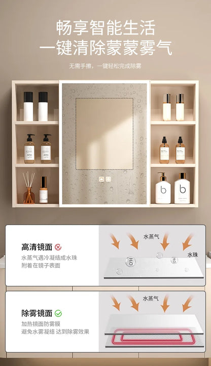 Space Badezimmerschrank aus Aluminium mit Wabenbogen und Seitenschrank, Waschbecken-Kombination, WC-Waschbecken, integrierte Keramik