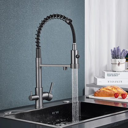 Filtered Kitchen Faucet Pure Water Kitchen Faucet Dual Handle Hot&Cold Drinking Water Purified Kitchen Mixer Taps