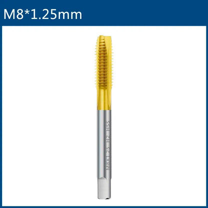 HSS Titanbeschichtung Gewindebohrer Bohrer M2 M2,5 M3 M3,5 M4 M5 M6 M8 M10 M12 Metrische gerade Nut Gewindebohrer Handwerkzeuge