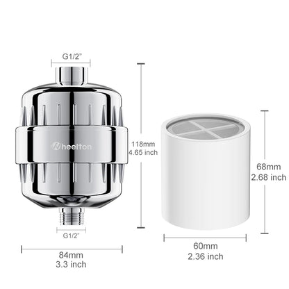 Wheelton Bath Shower Filter(WHT-303-3E) Softener Chlorine & Heavy Metal Removal Water Filter Purifier For Health Bathing.
