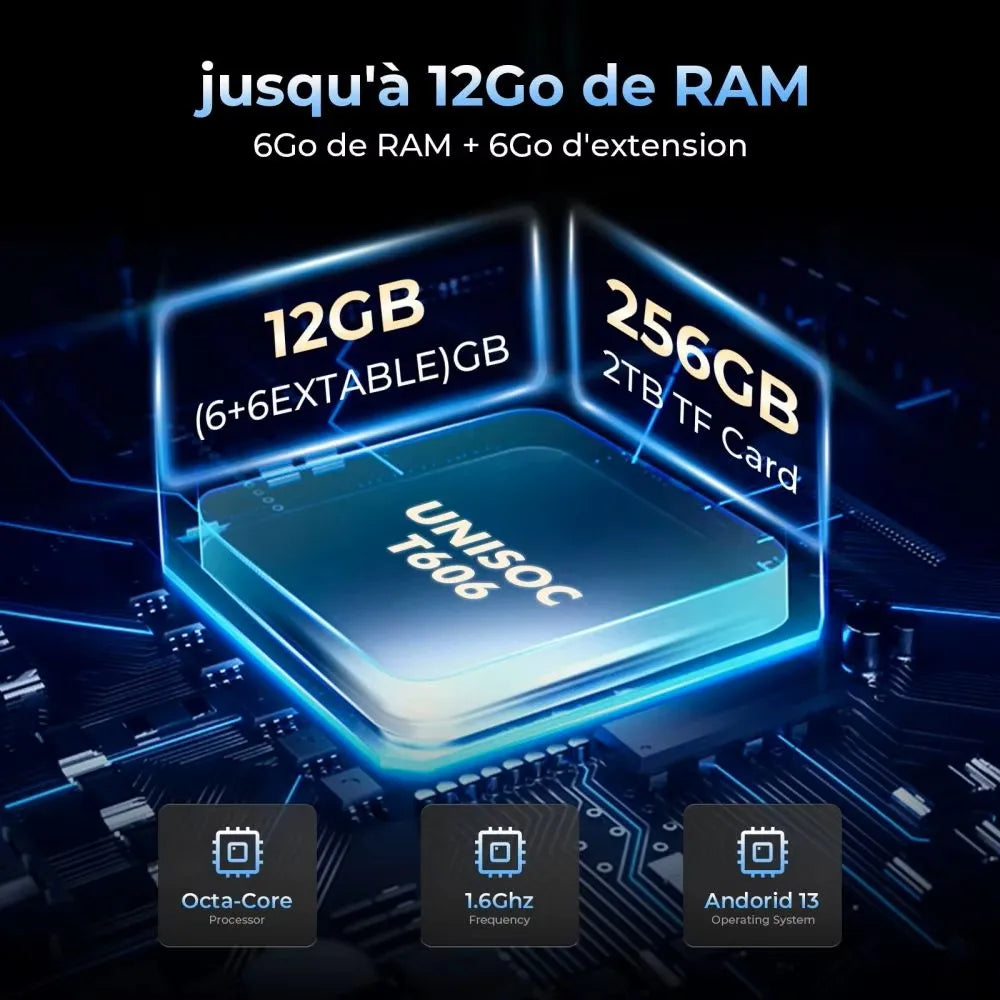 Rugged Tablets HOTWAV R7 12GB(6+6) 256GB 10.1'' 16MP+16MP Android 13.0 15600mAh large battery 20W Dual SIM 4G GPS.