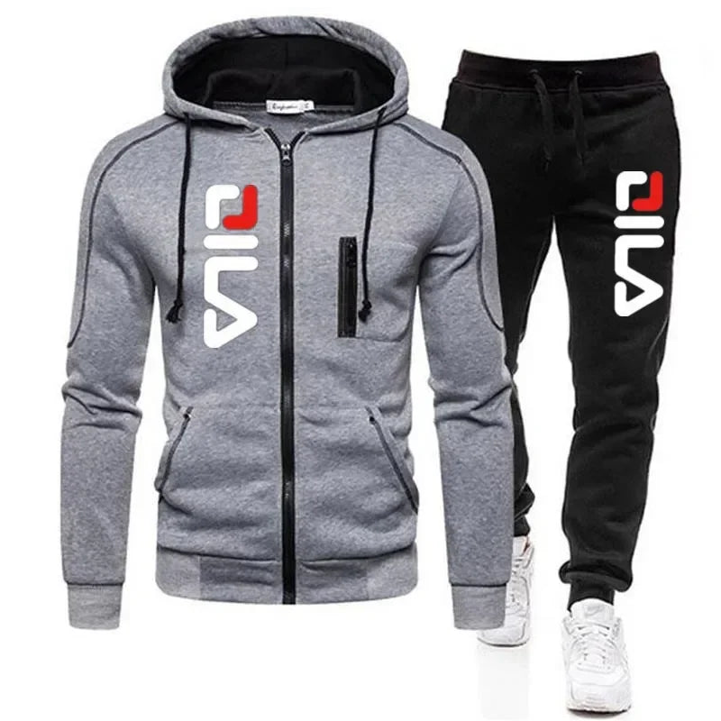 New autumn and winter sweatshirts, casual and fashionable sportswear sets, outdoor zippered sweatshirts + sweatpants, hooded cas.