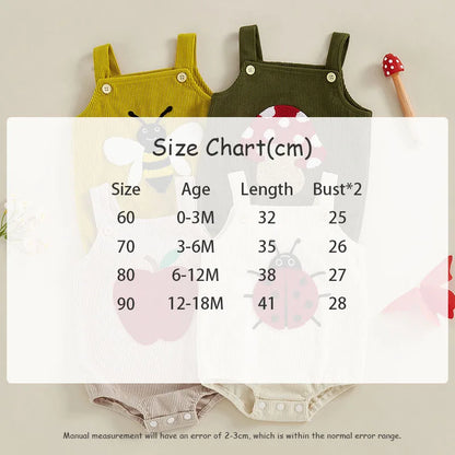 Frühling Herbst Baby Kleidung Cord Bodys 0-18M Kleinkind Mädchen Cartoon Body Casual Kleinkind Jungen Hosenträger Ein stück.