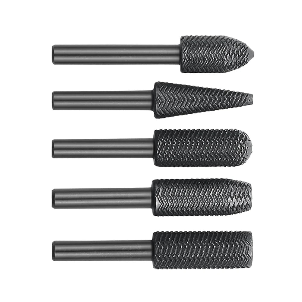 5Pcs Hartmetall Grat Rotary Raspel Datei ACH Zylindrische Form Double Cut Fräser Für Die Grinder Bohrer Bits