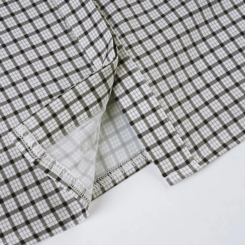 2025 Autumn Winter Women Vintage Long Sleeve Checkered Shirt Design Crop Blouse Y2k 2000s Top Stylish High Street Gyaru Coquette.