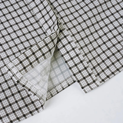 2025 Autumn Winter Women Vintage Long Sleeve Checkered Shirt Design Crop Blouse Y2k 2000s Top Stylish High Street Gyaru Coquette.