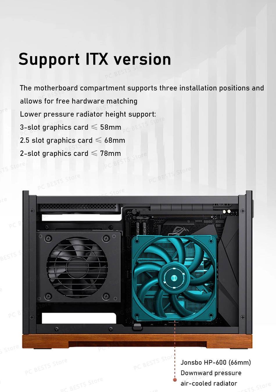 Jonsbo T9 Aluminum Alloy ITX Chassis Computer Desktop Host Shell Type-C 11L Small PC Case With PCIE 4.0 GPU Adapter Cable.