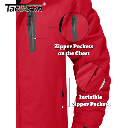 TACVASEN Winter Thicken Fleece Jacket Mens Waterproof Hiking Skiing Jackets Outdoor Mountain Trekking Windbreaker Parka Male.