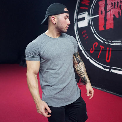 New Fashion Men's Summer Casual Comfortable Tight-Fitting T-Shirt Sports Gym Sportswear Quick-Drying Breathable T Shirt M-3XL.