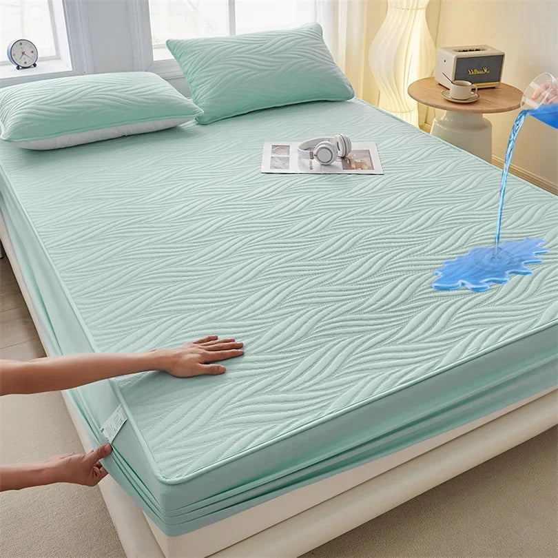 Waterproof Thicken Mattress Cover Quilted Cotton Mat Bed Covers Pad Skin-friendly Fitted Sheet Mattress Protector 100/150/180.