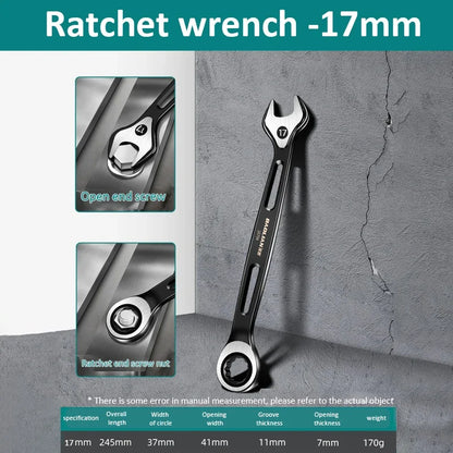 1PC 6-22mm Kombination Ratsche Dual-zweck Schlüssel Metric Universal Spanner arbeitssparende Anti Slip reparatur Werkzeug Hand Werkzeug