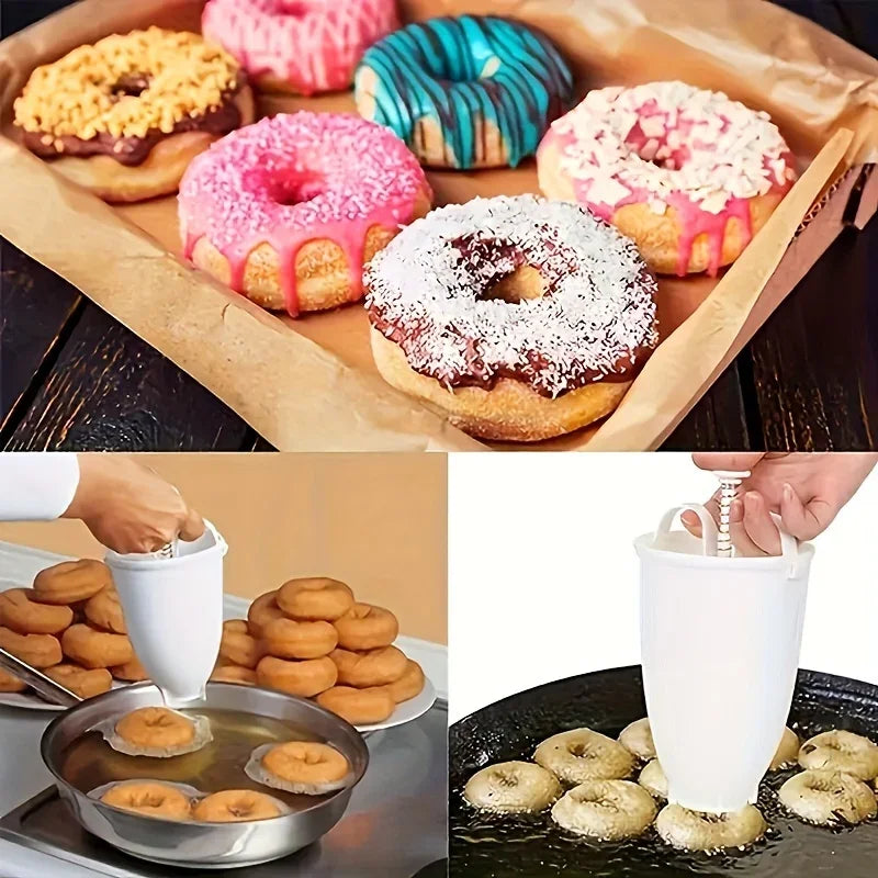 Hot Sale Donut Maker Donut Mould Easy Fast Manual Waffle Dispenser Doughnut Machine Arabic Waffle Plastic Lightweight Deep Fry.