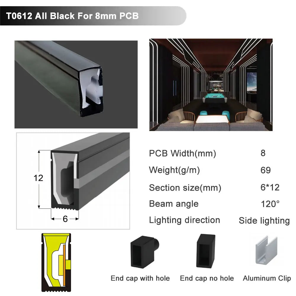Waterproof Silicone Neon Cover Tube Flexible Soft Silica Gel for WS2811 WS2812B 5050 COB LED Strip Light Multiple Length 1m-5m.