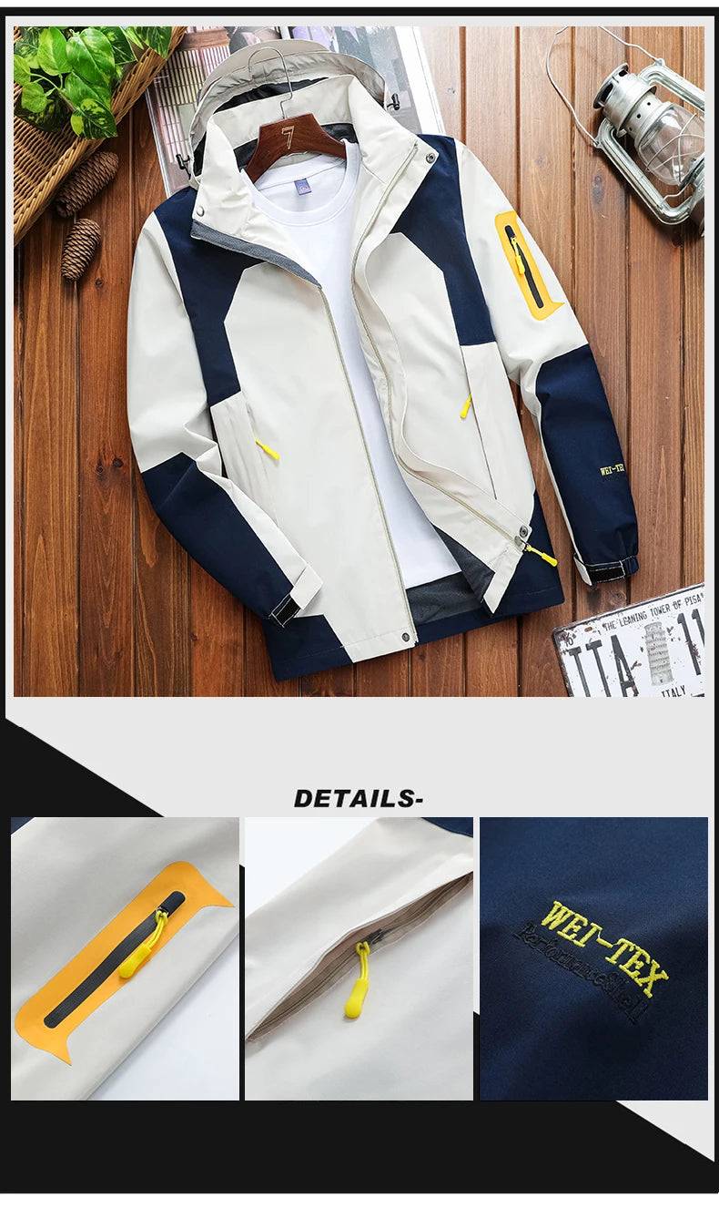 CHRLCK Men's Waterproof Hiking Jacket Women Windproof Windbreaker Breathable Camping Hunting Running Trekking Fishing Coats.