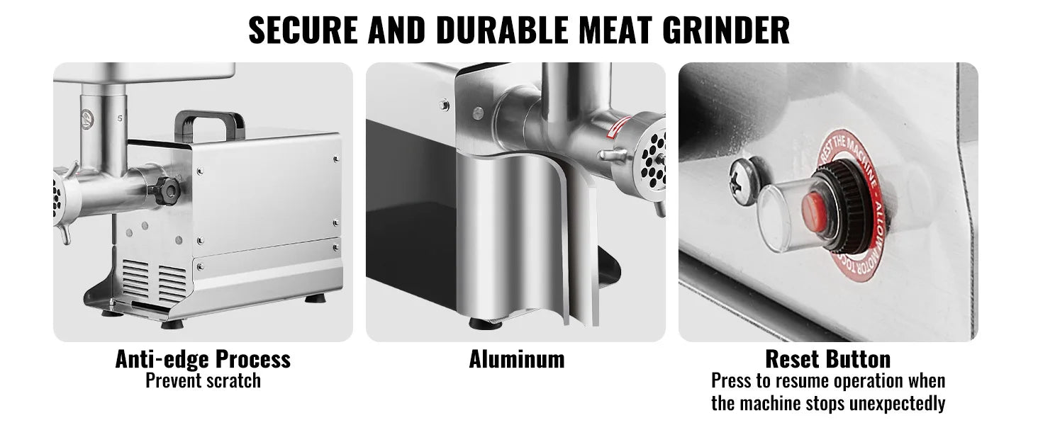 SucceBuy Meat Grinder 5 Lbs-21Lbs/Min Capacity Electric Meat Mincer with Blade Grinding Plate Sausage Maker for Kitchen Home Use.