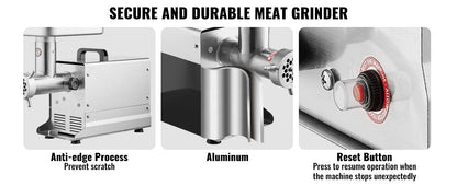 SucceBuy Meat Grinder 5 Lbs-21Lbs/Min Capacity Electric Meat Mincer with Blade Grinding Plate Sausage Maker for Kitchen Home Use.