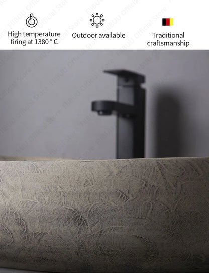 Keramik-Tischwaschbecken, ovales Badezimmergefäß, Waschbecken, Schüssel über der Theke, Kunstbecken, Toilette, Balkon, Waschtisch, Waschbecken, Arbeitsplatte, Waschbecken