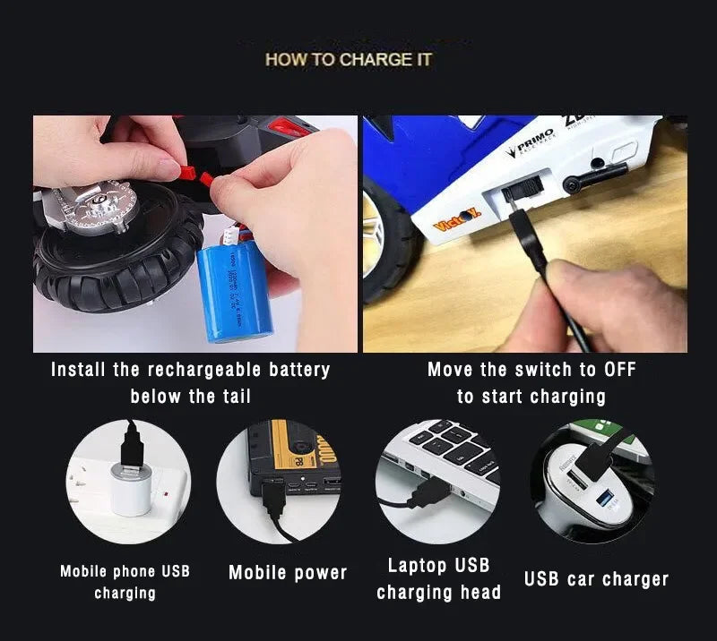 1/6 RC Motorcycle Rc Cars Self-stable Balance Standing on One Wheel Competitive Racing Drift Stunt Electric Motorcycle for Kids.