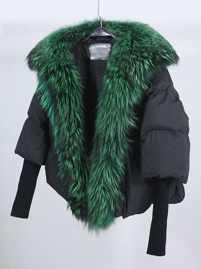 Lose Natürliche Echt Fox Pelz Kragen Mantel Dicke Neue Europäische Mode Weiße Ente Unten Jacke Winter Frauen Warme Luxus Oberbekleidung