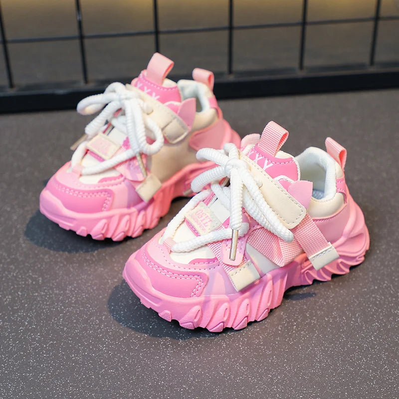 Kids Sport Chunky Shoes Mesh Breathable Casual Girls Sneakers children boy Shoes.