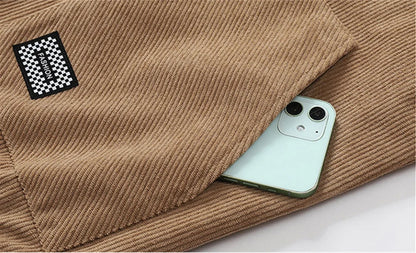 Winter New Arrival Corduroy Jacket Business Casual Windproof Thermal Fleece-Lined Thickened Collared Cotton Coat Fashionable.