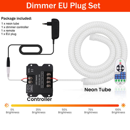 Dimmable LED Neon Tube 360 Degree Round Reticulate Flexible Silicone Tape 240LEDs Waterproof LED Strip Light 12V 24V.