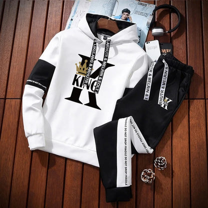 Outdoor Quality Autumn Winter Simple Daily Men's Tracksuit Casual Sports Hooded Single Sweatshirts And Sweatpant Comfort Jogging.