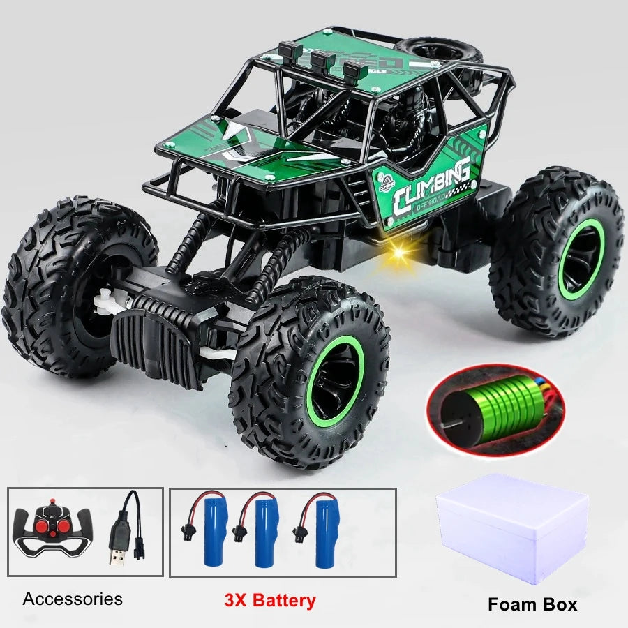 Remote Control Truck Car All Terrain Off Road Alloy RC Cars Buggy Drift Racing Toy Rechargeable Sturdy Gift for Kids Boys.