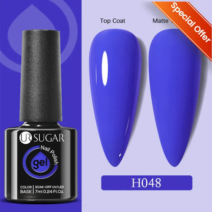 UR SUGAR 7/7.5ml Summer Blue Silver Gel Nail Polish Semi Permanent High Quality Soak Off UV LED Varnishes Nails Art Manicure