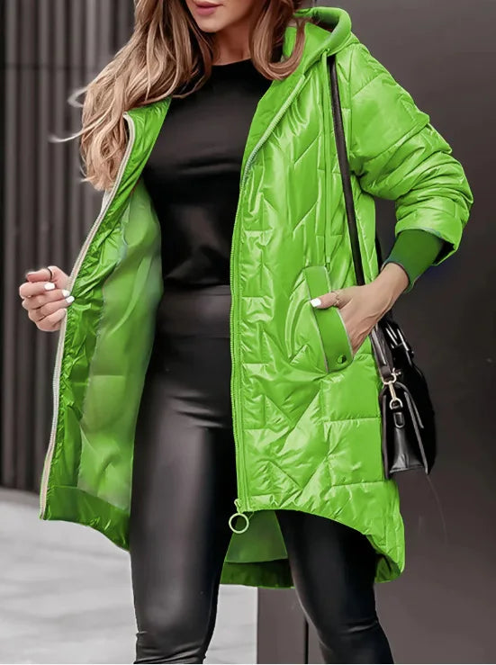 Herbst Winter 2025, neue Mode für Damen, lässig, trendig, täglich, einfach, Basic, langärmelig, mit Kapuze, Steppmäntel, weibliche Kleidung, Parkas