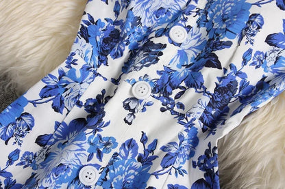 ALPHALMODA-Stretchy Tank-Kleid für Damen, schmales Baumwollkleid, einreihig, Blumendruck, elegant, Sommer, neu