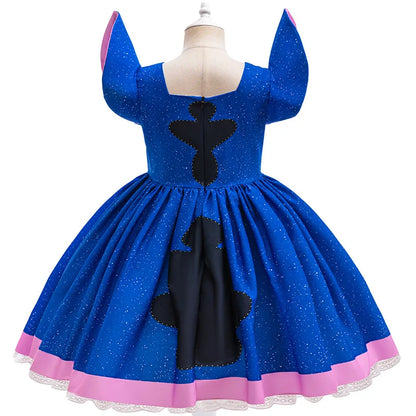 Baby Disney Film Stich Rolle Spielen Kostüm Sets Cartoon Niedliche Prinzessin Kleid Bühne Leistung Halloween Karneval Kinder Kleid