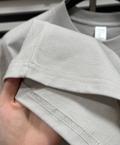 Light luxury 100% cotton men's T-shirt short sleeve round neck skin friendly comfort fashion brand cartoon bear embroidered top.