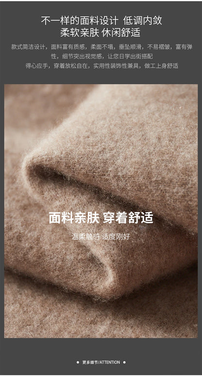 Autumn Winter Pure Cashmere Sweater Double-sided Cardigan Men's Casual Zipper Thickened Cashmere Knitted Hooded Sweater Coat.