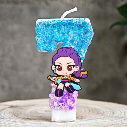 Heißer Kpop Dämon Jäger Thema Kerze 3D Nummer 0-9 Kinder Geburtstag Kuchen Dekoration Baby Dusche Anime Party liefert Geschenke
