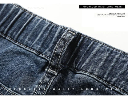 Spring Summer Thin Men's Classic Jeans Elastic Loose Straight Cotton Casual Denim Trousers Brand Clothing Business Male Pants.