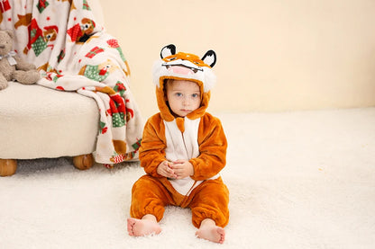 MICHLEY Winter Baby Strampler Mit Kapuze Flanell Cosplay Kleinkind Infant Kleidung Insgesamt Bodys Overall Kostüm Für Kinder Mädchen Junge