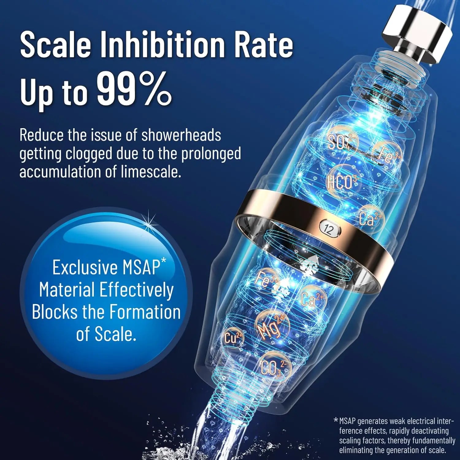 Briskspring Shower Water Filter Purifier To Remove Chlorine Heavy Metals With Time Reminder Shower Head  filter for hard water.