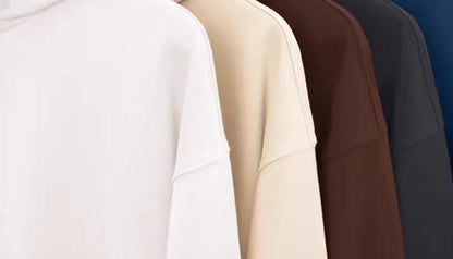 470G-570G HeavyWeight Cotton New Autumn Casual Men's Top Solid Color Loose Pullover Hoodies Sweatshirt Long-Sleeve Men Clothing.