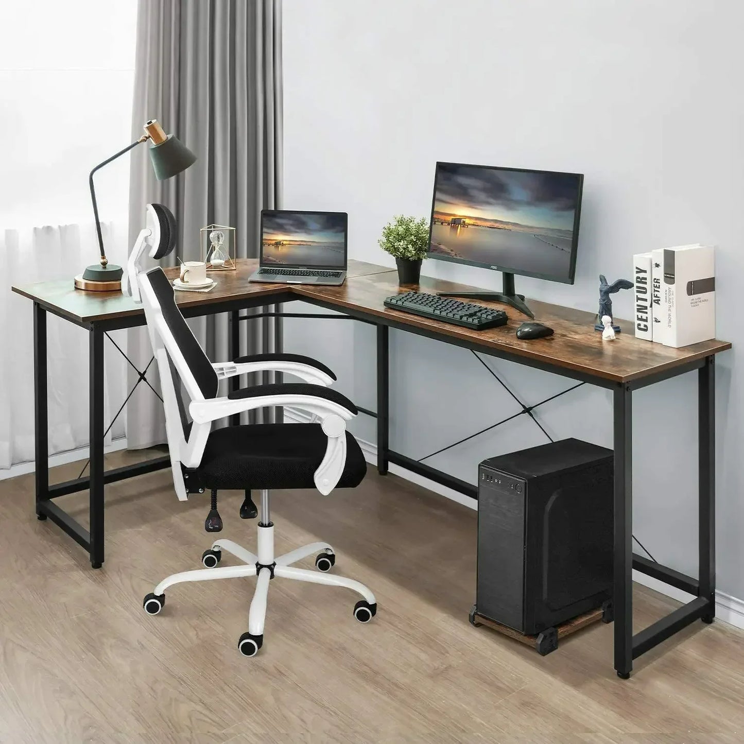 L-förmiger Schreibtisch Computer Ecke Schreibtisch Home Gaming Schreiben Studie Workstation Tisch