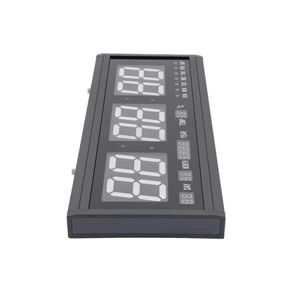 220 V große LED-Digital-Wanduhr, Zeit, Temperatur, Datum, Woche, Anzeige, automatischer Dimmer, leuchtende, leise Tischuhr, Wanduhr, 48 x 19 cm