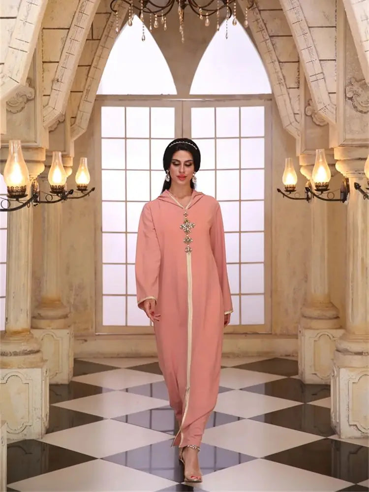 Ramadan Pink Abaya Damen Dubai Arabic Islam Prayer Clothes Muslim African Dresses For Women Kebaya Kaftan Robe Musulmane Femme.