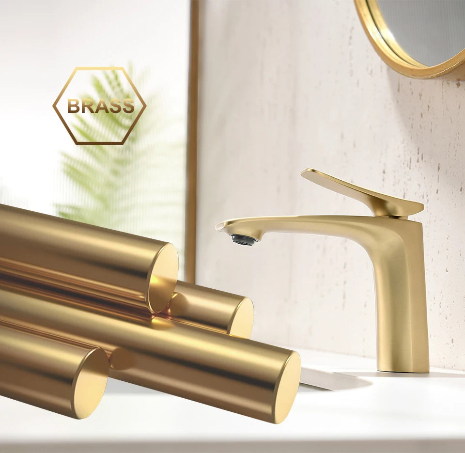 VGX Luxury Bathroom Faucets Basin Mixer Sink Faucet Gourmet Washbasin Tapware Hot Cold Water Tap Brass Chrome Black Brushed Gold